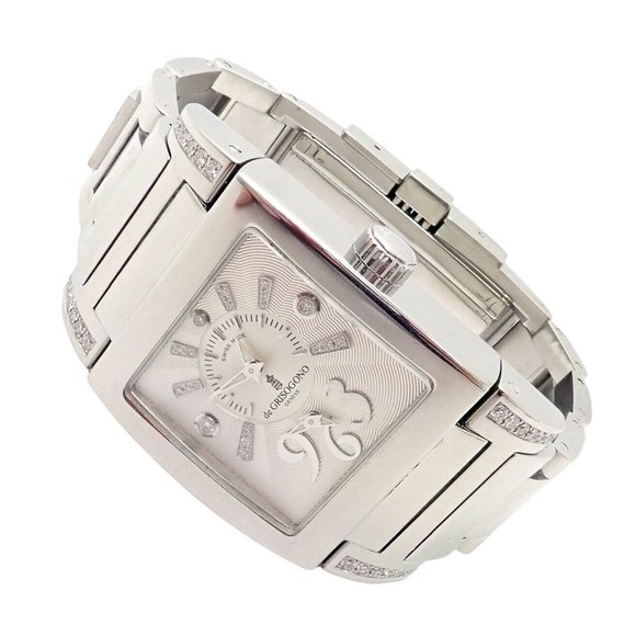 Rare! De Grisogono Stainless Steel Diamond Ladies Dual Time Instrumentino Watch - Picture 1 of 9